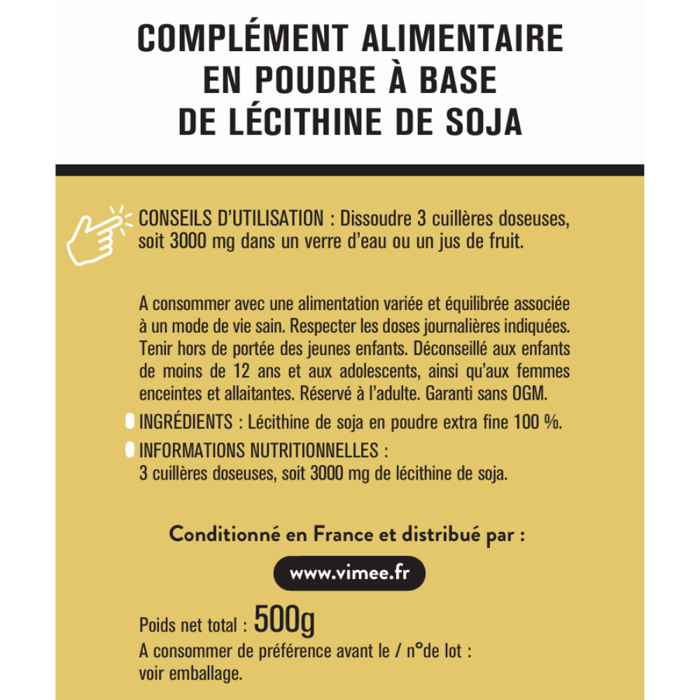 étiquette lécithine de soja vimee